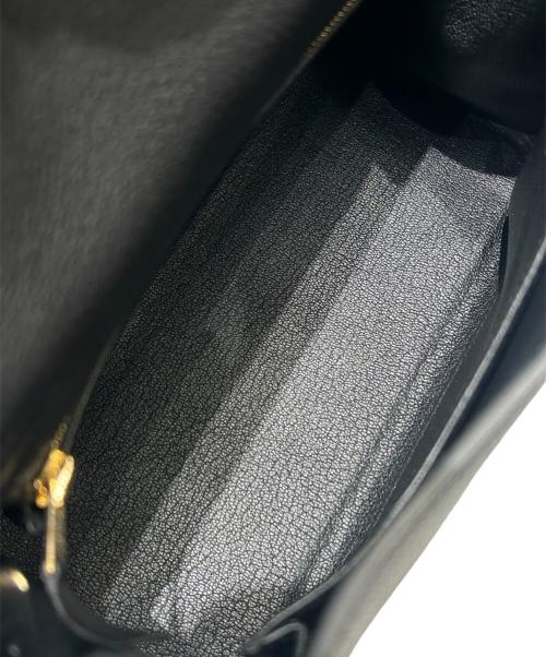 HERMES（エルメス）HERMES (エルメス) ケリー25 内縫い/ゴールド金具/トゴ/ブラック/W刻印 ブラック×ゴールド金具 サイズ:25の古着・服飾アイテム