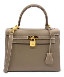 HERMES（エルメス）の古着「ケリー25/ヴォーエプソン/エトゥープ/外縫い/W刻印:2024年製」｜エトゥープ