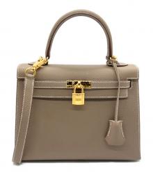 HERMES（エルメス）の古着「ケリー25/ヴォーエプソン/エトゥープ/外縫い/W刻印:2024年製」｜エトゥープ