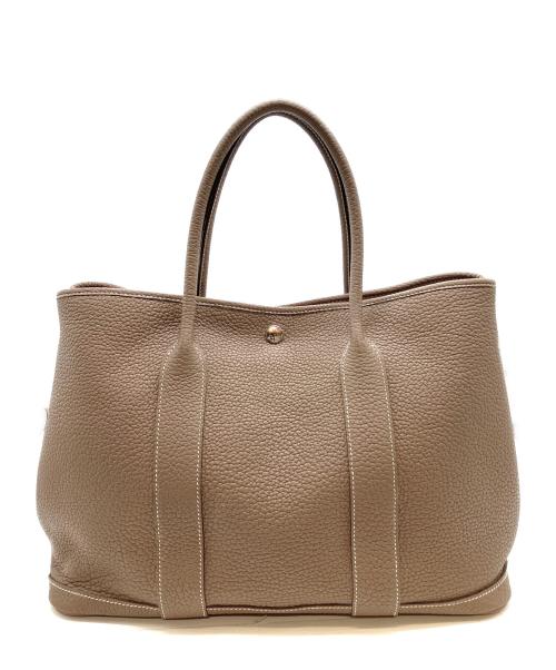 HERMES（エルメス）HERMES (エルメス) ガーデンパーティPM/エトゥープ/ネゴンダ/ハンドバッグ/C刻印:2018年製 エトゥープ サイズ:PMの古着・服飾アイテム