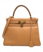 HERMESエルメス）の古着「ケリー28 内縫い/ゴールド金具/〇U刻印」｜ナチュラル