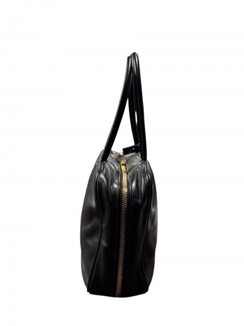 MIU MIU（ミュウミュウ）MIU MIU (ミュウミュウ) レザーボーバッグ ブラック サイズ:-の古着・服飾アイテム