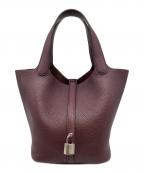 HERMESエルメス）の古着「ピコタンロックMM/ハンドバッグ」｜ボルドー系