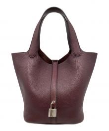 HERMES（エルメス）の古着「ピコタンロックMM/ハンドバッグ」｜ボルドー系