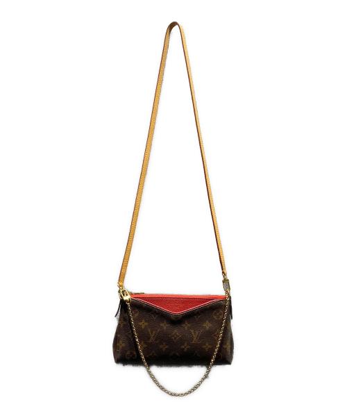 LOUIS VUITTON（ルイ ヴィトン）LOUIS VUITTON (ルイ ヴィトン) モノグラム/パラスクラッチ/M41638 ブラウン×レッド サイズ:-の古着・服飾アイテム