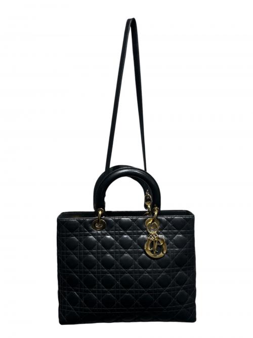 Christian Dior（クリスチャン ディオール）Christian Dior (クリスチャン ディオール) Lady Dior バッグ ラージ ブラック サイズ:ラージ/Largeの古着・服飾アイテム