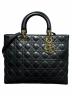 Christian Dior（クリスチャン ディオール）の古着「Lady Dior バッグ ラージ」｜ブラック