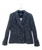 CHANELシャネル）の古着「P73 ココボタンツイードダブルジャケット」｜ブルー×ブラック