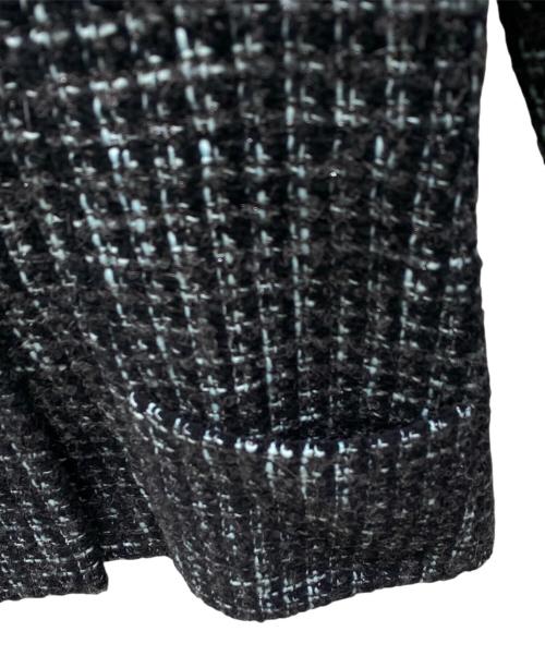 CHANEL（シャネル）CHANEL (シャネル) P73 ココボタンツイードダブルジャケット ブルー×ブラック サイズ:36の古着・服飾アイテム
