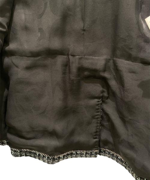 CHANEL（シャネル）CHANEL (シャネル) P73 ココボタンツイードダブルジャケット ブルー×ブラック サイズ:36の古着・服飾アイテム