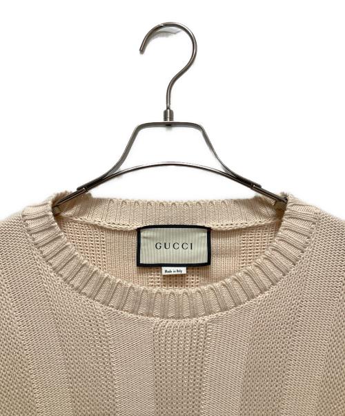 GUCCI（グッチ）GUCCI (グッチ) GGラインニット ベージュ サイズ:XLの古着・服飾アイテム