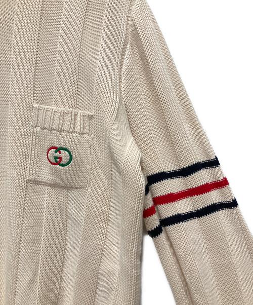 GUCCI（グッチ）GUCCI (グッチ) GGラインニット ベージュ サイズ:XLの古着・服飾アイテム