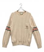 GUCCIグッチ）の古着「GGラインニット」｜ベージュ