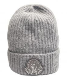 MONCLER（モンクレール）の古着「Moncler Wool‑Blend Beanie/ロゴワッペンニット帽」｜グレー