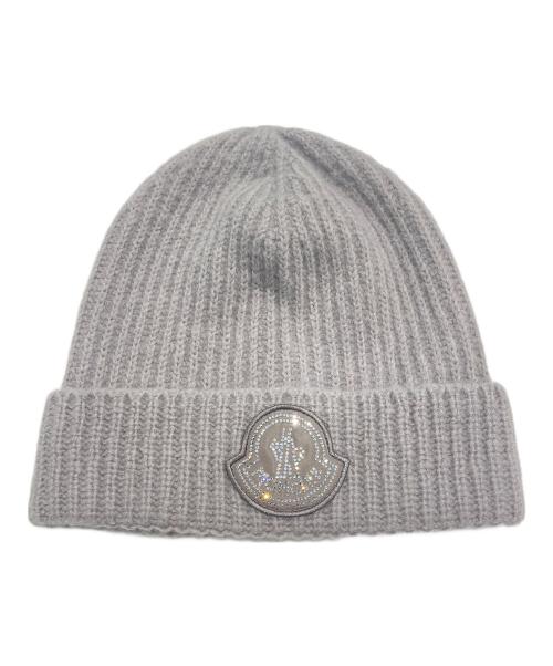 MONCLER（モンクレール）MONCLER (モンクレール) Moncler Wool‑Blend Beanie/ロゴワッペンニット帽 グレー サイズ:Uniの古着・服飾アイテム