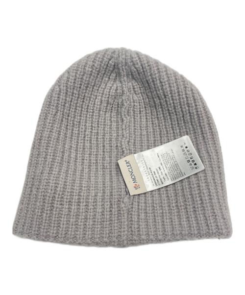 MONCLER（モンクレール）MONCLER (モンクレール) Moncler Wool‑Blend Beanie/ロゴワッペンニット帽 グレー サイズ:Uniの古着・服飾アイテム