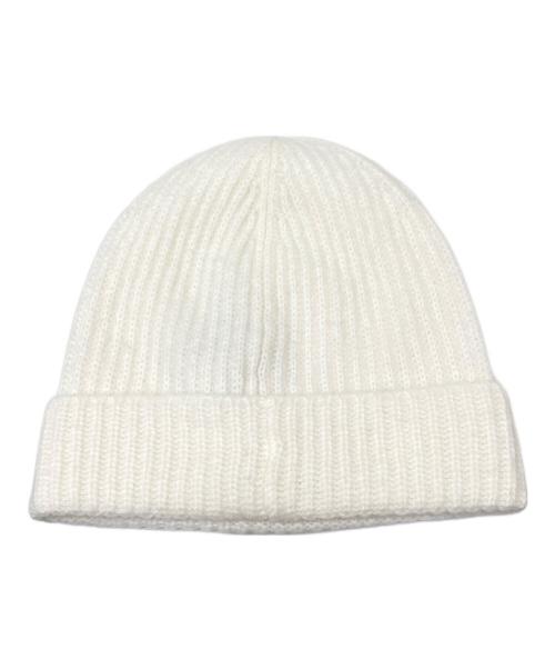 MONCLER（モンクレール）MONCLER (モンクレール) ロゴワッペンニット帽 ホワイト サイズ:UNI（55-62㎝）の古着・服飾アイテム