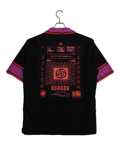 DOLCE & GABBANA（ドルチェ＆ガッバーナ）DOLCE & GABBANA (ドルチェ＆ガッバーナ) 呪術廻戦 (ジュジュツカイセン) オープンカラーシャツ ブラック サイズ:40の古着・服飾アイテム