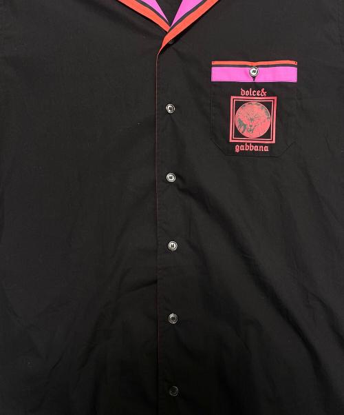 DOLCE & GABBANA（ドルチェ＆ガッバーナ）DOLCE & GABBANA (ドルチェ＆ガッバーナ) 呪術廻戦 (ジュジュツカイセン) オープンカラーシャツ ブラック サイズ:40の古着・服飾アイテム