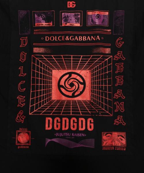 DOLCE & GABBANA（ドルチェ＆ガッバーナ）DOLCE & GABBANA (ドルチェ＆ガッバーナ) 呪術廻戦 (ジュジュツカイセン) オープンカラーシャツ ブラック サイズ:40の古着・服飾アイテム