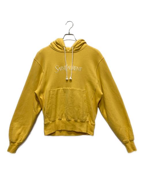 Saint Laurent Paris（サンローランパリ）Saint Laurent Paris (サンローランパリ) Hooded Sweatshirt /ロゴパーカー イエロー サイズ:XSの古着・服飾アイテム