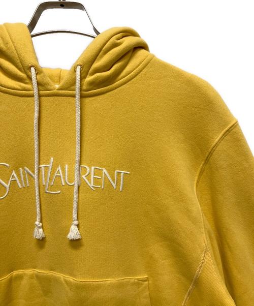 Saint Laurent Paris（サンローランパリ）Saint Laurent Paris (サンローランパリ) Hooded Sweatshirt /ロゴパーカー イエロー サイズ:XSの古着・服飾アイテム