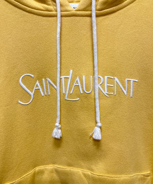 Saint Laurent Paris（サンローランパリ）Saint Laurent Paris (サンローランパリ) Hooded Sweatshirt /ロゴパーカー イエロー サイズ:XSの古着・服飾アイテム