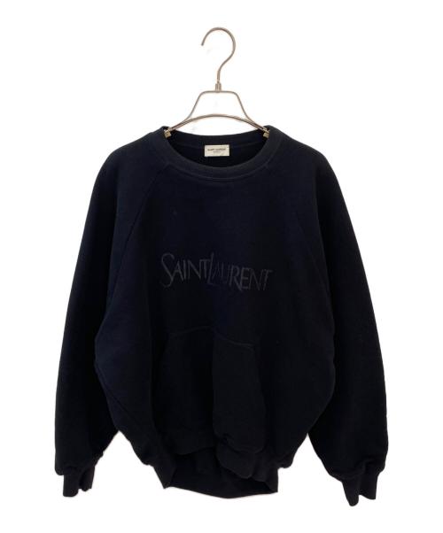 Saint Laurent Paris（サンローランパリ）Saint Laurent Paris (サンローランパリ) ロゴスウェット ブラック サイズ:Ⅼの古着・服飾アイテム