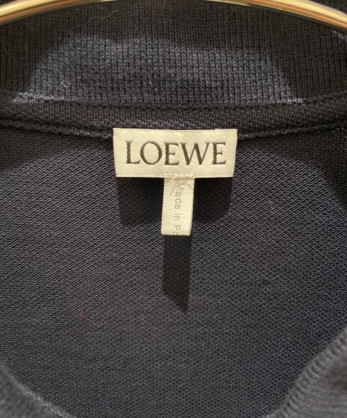 LOEWE（ロエベ）LOEWE (ロエベ) アナグラム刺繍フレア長袖ポロシャツ ネイビー サイズ:XSの古着・服飾アイテム