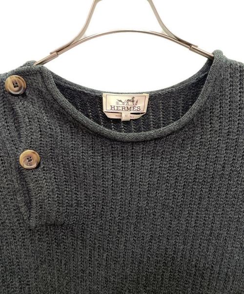 HERMES（エルメス）HERMES (エルメス) コットン ニット グレー サイズ:Ｍの古着・服飾アイテム