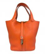 HERMESエルメス）の古着「ピコタンロック PM/シルバー金具/トリヨンクレマンス/オレンジ系/U刻印」｜オレンジ系