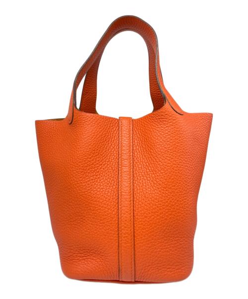 HERMES（エルメス）HERMES (エルメス) ピコタンロック PM/シルバー金具/トリヨンクレマンス/オレンジ系/U刻印 オレンジ系 サイズ:PMの古着・服飾アイテム