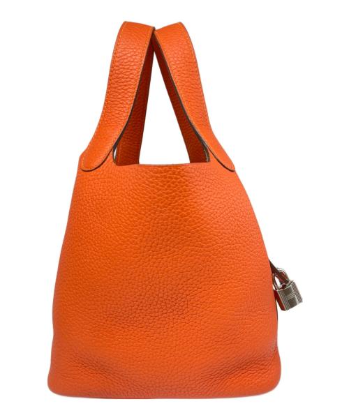 HERMES（エルメス）HERMES (エルメス) ピコタンロック PM/シルバー金具/トリヨンクレマンス/オレンジ系/U刻印 オレンジ系 サイズ:PMの古着・服飾アイテム