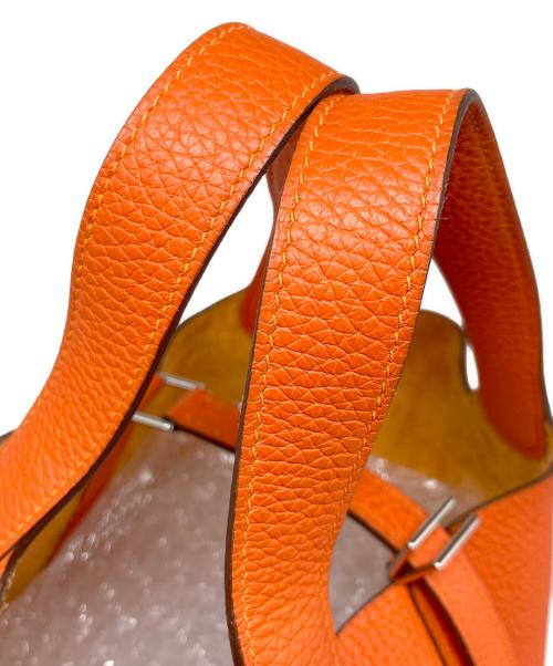 HERMES（エルメス）HERMES (エルメス) ピコタンロック PM/シルバー金具/トリヨンクレマンス/オレンジ系/U刻印 オレンジ系 サイズ:PMの古着・服飾アイテム