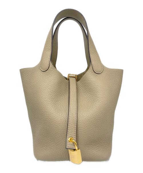 HERMES（エルメス）HERMES (エルメス) ピコタンロック PM/シルバー金具/トリヨンクレマンス/トレンチ/W刻印 トレンチ サイズ:PMの古着・服飾アイテム