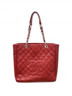CHANELシャネル）の古着「GSTトートバッグ/グランドショッピングトート/シルバー金具/A50995」｜レッド