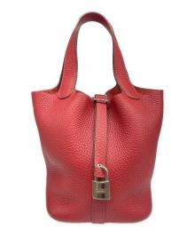 HERMES（エルメス）の古着「ピコタン ロック PM/シルバー金具/トリヨンクレマンス/レッド系/□Q刻印」｜レッド系