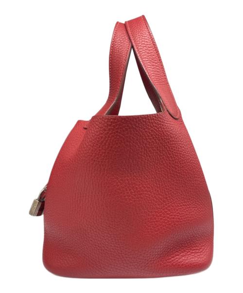 HERMES（エルメス）HERMES (エルメス) ピコタン ロック PM/シルバー金具/トリヨンクレマンス/レッド系/□Q刻印 レッド系 サイズ:PMの古着・服飾アイテム