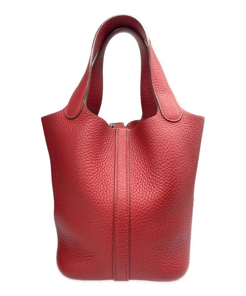 HERMES（エルメス）HERMES (エルメス) ピコタン ロック PM/シルバー金具/トリヨンクレマンス/レッド系/□Q刻印 レッド系 サイズ:PMの古着・服飾アイテム