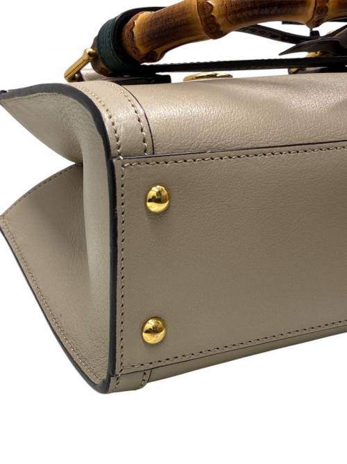 GUCCI（グッチ）GUCCI (グッチ) バンブーダイアナミニバッグ 655661/2WAYバッグ/ショルダーバッグ/ハンドバッグ ベージュ サイズ:mini/ミニの古着・服飾アイテム