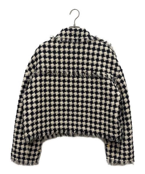 GUCCI（グッチ）GUCCI (グッチ) ダブルG金釦ツイードジャケット　745064 ZAMQP ホワイト×ブラック サイズ:40の古着・服飾アイテム