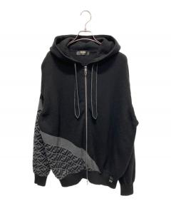 中古・古着通販】FENDI (フェンディ) 裏起毛ジップパーカー ブラック