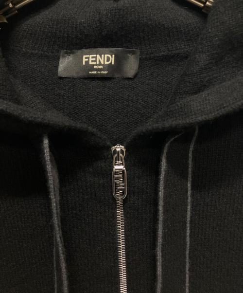 FENDI（フェンディ）FENDI (フェンディ) カシミヤニットジップパーカー ブラック サイズ:50の古着・服飾アイテム