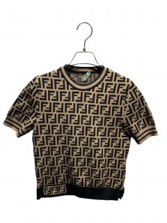FENDI 半袖Tシャツ 中古・古着通販】FENDI (フェンディ) 半袖ニット/FZX649 ブラック
