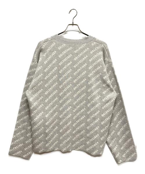 BALENCIAGA（バレンシアガ）BALENCIAGA (バレンシアガ) BALENCIAGA WARDROBE/オールオーバーロゴカーディガン グレー サイズ:2の古着・服飾アイテム