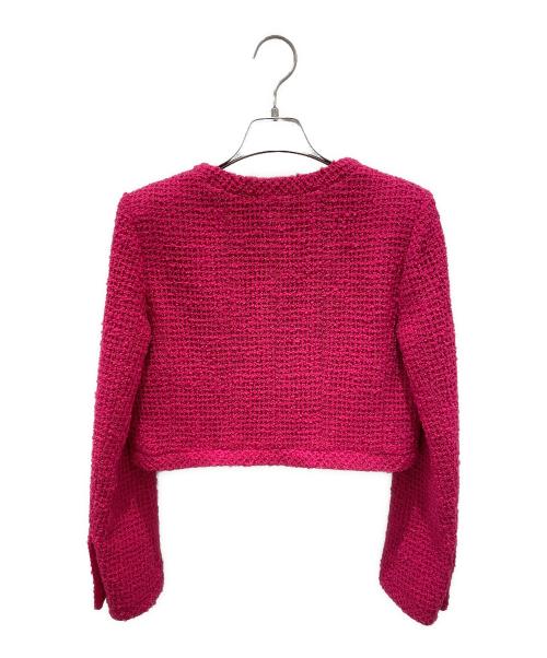 CHANEL（シャネル）CHANEL (シャネル) P71 ショート丈ココボタンツイードジャケット ショッキングピンク サイズ:36の古着・服飾アイテム