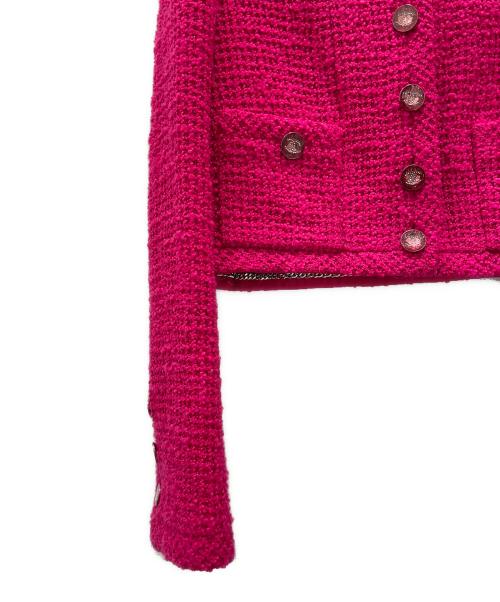 CHANEL（シャネル）CHANEL (シャネル) P71 ショート丈ココボタンツイードジャケット ショッキングピンク サイズ:36の古着・服飾アイテム