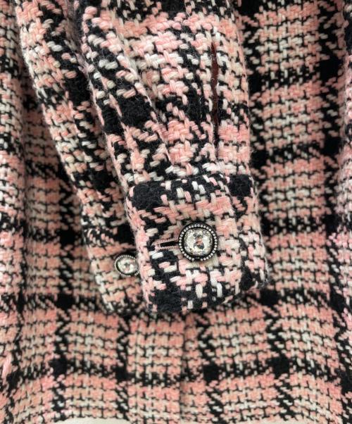 CHANEL（シャネル）CHANEL (シャネル) P71 ツイードシャツジャケット ピンク×ブラック サイズ:34の古着・服飾アイテム