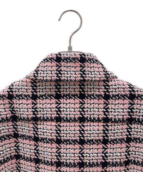CHANEL（シャネル）CHANEL (シャネル) ツイードシャツジャケット ピンク×ブラック サイズ:34の古着・服飾アイテム