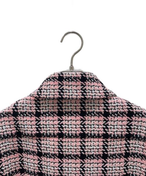 CHANEL（シャネル）CHANEL (シャネル) P71 ツイードシャツジャケット ピンク×ブラック サイズ:34の古着・服飾アイテム